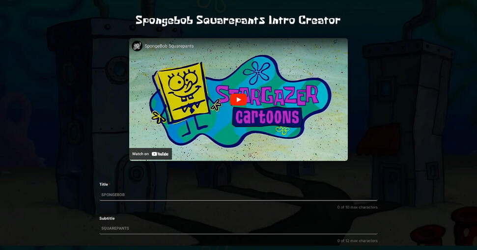 Spongebob Squarepants Intro Creator